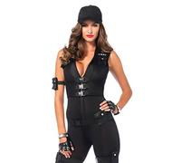 Leg Avenue- Deluxe Swat Commander Policía Mujer, Liso, Color Negro, Small (EUR34-36) (LegAvenue 8546301001)