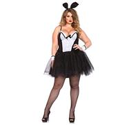 Leg Avenue Disfraz Conejito Fajas de vestuario (Tamaño 1X - 2X, Negro/Blanco)