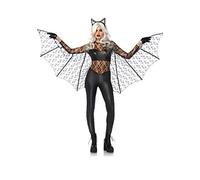 Leg Avenue- Disfraz de murciélago mágico Negro (Mediano/Reino Unido 10-12, 2 Piezas) Halloween Costume Mujer, Color, Medium (EUR 38-40) (85540-00101-M-Blck-Blck-M)