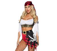 Leg Avenue Disfraz de pirata de malvada para mujer, multicolor, talla XS