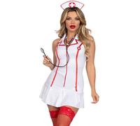 Leg Avenue Disfraz Enfermera Jefa Blanco M/L - Traje Elegante Para Fiestas Temáticas Con Diseño Seductor