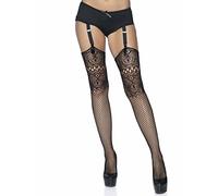 Leg Avenue Fishnet backseam stockings, O/S (Negro)