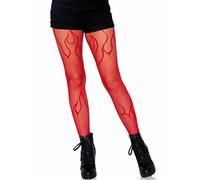 Leg Avenue Flame net tights, 1X-2X (Rojo)