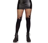 Leg Avenue Flame tights with fishnet top, Talla Única(Negro)
