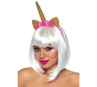 Leg Avenue Golden unicorn flower headband Gold Color