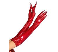 Leg Avenue Guantes de vinilo para mujer, color rojo, talla S, Rojo -, S