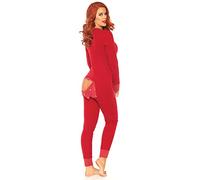 Leg Avenue Johns con solapa trasera de cierre, rojo, M/L