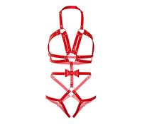 LEG AVENUE Kink Teddy Rojo - Diseño Sofisticado Con Detalles De Tachuelas - M / ROJO