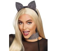 Leg Avenue Las orejas de gato Collar Negro Surtido Tamaño