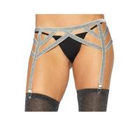 LEG AVENUE - LIGUERO LUREX PLATEADO TALLA UNICA