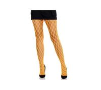 Leg avenue - mallas de encaje con ojales naranja neÃ³n