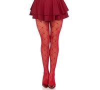 Leg Avenue Mallas de red para mujer Love Struck Heart, Rojo -, Talla única