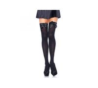 LEG AVENUE - MEDIAS ALTAS CON LACITO NEGRO ONE SIZE - ONE SIZE