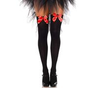 Leg Avenue- Thigh Highs-625522011 Mujer, Color negro y rojo, Talla Única (EUR 36-40) (70971)