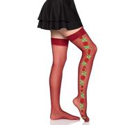 Leg Avenue Medias Botas para el tobillo en Spandex con rosas bordadas, talla única - Burdeos