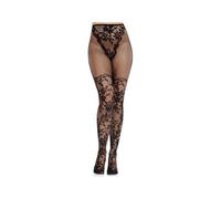 Leg avenue - medias de encaje dahlia con detalle de red negro