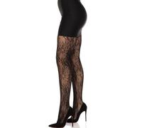 Leg Avenue Medias De Encaje Floral Negro - Diseño Elegante Con Patrón Delicado Para Un Look Sofisticado