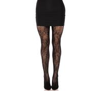 Leg Avenue Medias de encaje Garden Rose, Talla única (Negro)