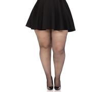 Leg Avenue Medias de red spandex +, 1X-2X (Negro)