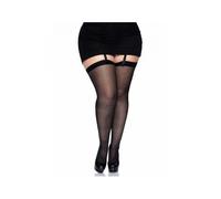 Negro XL Carne Blanco o Rojo Top Liso Transparente Nylon Medias Lencería Sexy