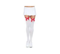 Leg Avenue Hosiery- Mujer, Color blanco y rojo, 1 unidad (paquete de 1) (Dreamlove D-210560)