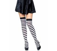 LEG AVENUE Calcetines Altos Rayas Negro Blanco - Estilo Divertido Para Ocasiones Festivas
