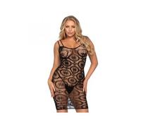 LEG AVENUE - MINI VESTIDO DE GANCHILLO NEGRO