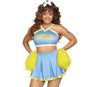 Leg Avenue Cheer Squad Cutie Disfraces para Adultos, Azul Amarillo, S/M (EUR 38-40) para Mujer