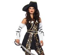 Leg Avenue- Mujer, Color negro, dorado, Small (EUR34-36) (85563)