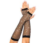 Leg Avenue Mujer Rhinestone Net Arm Guantes para ocasión especial Not Applicable, Black, O/S