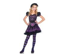 Leg Avenue- Niñas, Color negro, morado, M/L (128-134 cm de altura) (J49122)