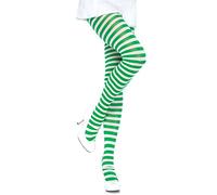 Leg Avenue- Nylon Striped Tights Mujer, Color blanco y verde kelly, Talla Única (EUR 36-40) (710022046)