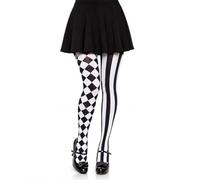 Leg Avenue - Disfraz Harlequin Mujer - Negro y Blanco - Talla Única (EUR 36-40)