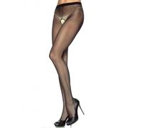 Medias sexy Leg Avenue en nylon negro semi-transparente con apertura en la entrepierna - Taille: L/XL, Couleur: Negro