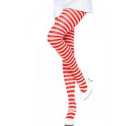 Leg Avenue Pantimedias a rayas blancas y rojas