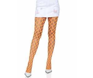 Leg Avenue Pothole net pantyhose, O/S (Arancione neon)