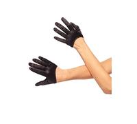 Leg Avenue- Mini Cropped Satin Gloves Mujer, sólido, Color negro, Talla Única (EUR 36-40) (84325)