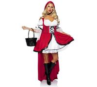 Leg Avenue- Red Riding Hood Costume Caperucita Roja Disfraces para Adulto, Color Rojo, Blanco, S-M (86905 09605)