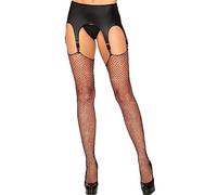 Leg Avenue Rhinestone fishnet stockings, 1X-2X (Negro)
