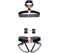 Leg Avenue Satin Elastic Harness, O/S(Negro)
