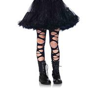 Leg Avenue Medias Opacas rotas Punk Negro niña - 7-10 años (122-128 cm)