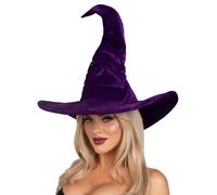 Leg Avenue Sombrero de bruja con volantes de terciopelo, Einheits(morado)