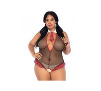 LEG AVENUE - TEDDY COLEGIALA CON ABERTURA TALLA PLUS