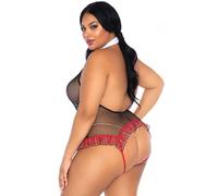 Sexy body colegiala con abertura talla grande - Taille: XXL/XXXL, Couleur: Negro