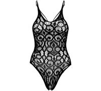 LEG AVENUE Teddy De Encajes Negro - Diseño Elegante Con Tirantas En La Espalda