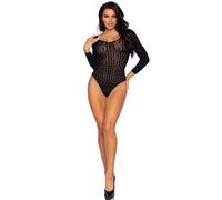 Leg Avenue Teddy Diseño Mosaico Talla Única - Body Transparente Con Atractivo Dibujo Geométrico
