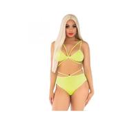 LEG AVENUE - TOP & BRAGAS CON TIRANTES AMARILLO - AMARILLO - ONE SIZE