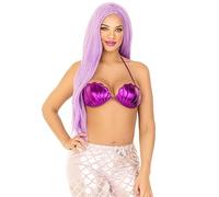 Leg Avenue Top de Bikini de Sirena con Conchas Marinas, Violeta, Talla S, Violeta, Small