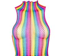 LEG AVENUE Top De Rejilla Multicolor - Diseño Vibrante Para Autoexpresión En Festivales
