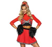 LEG AVENUE Varsity Animadora Babe Kostum Red S/M